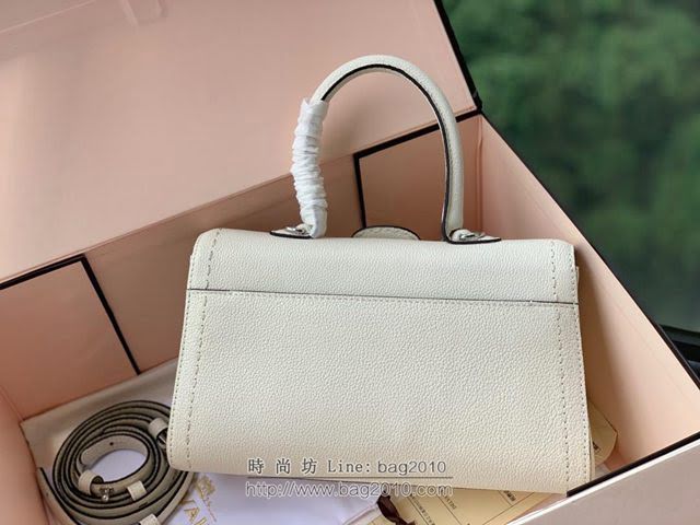 DELVAUX女包 Brillant系列手袋 原廠牛皮 德爾沃女手提包 女手拎包 Delvaux單肩斜挎包 Ds0028手縫白色  fcs1377